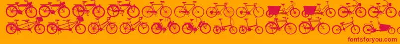 Bikes Font – Red Fonts on Orange Background