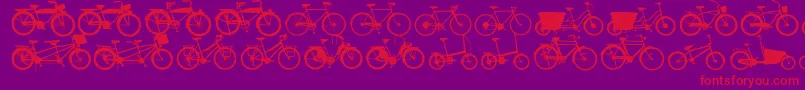 Bikes Font – Red Fonts on Purple Background