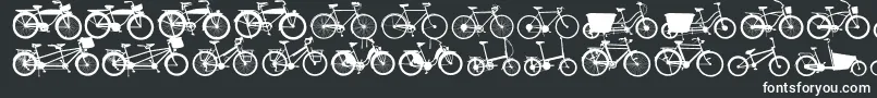 Bikes-Schriftart – Weiße Schriften auf schwarzem Hintergrund