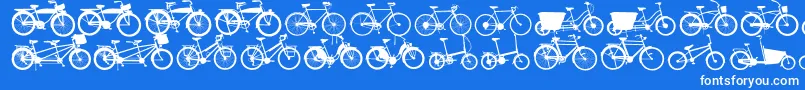 Bikes Font – White Fonts on Blue Background