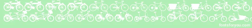 Bikes Font – White Fonts on Green Background
