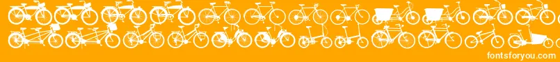 Шрифт Bikes – белые шрифты на оранжевом фоне