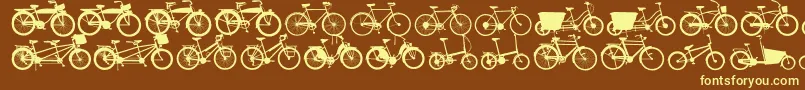 Bikes Font – Yellow Fonts on Brown Background
