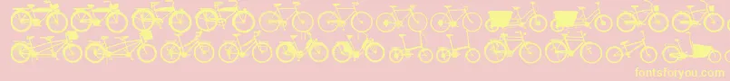 Bikes Font – Yellow Fonts on Pink Background