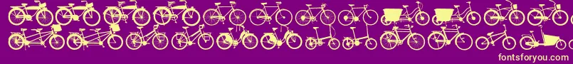 Bikes Font – Yellow Fonts on Purple Background