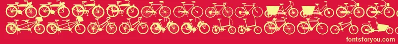 Bikes Font – Yellow Fonts on Red Background