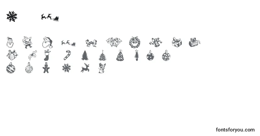 Czcionka XmasDoods – alfabet, cyfry, specjalne znaki