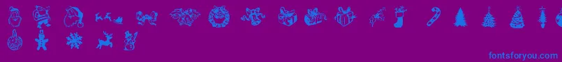 XmasDoods Font – Blue Fonts on Purple Background