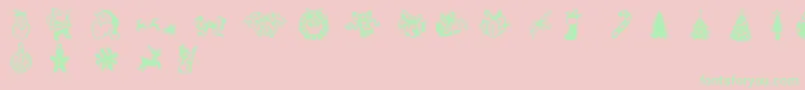 XmasDoods Font – Green Fonts on Pink Background