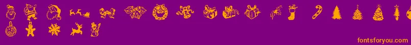 XmasDoods Font – Orange Fonts on Purple Background