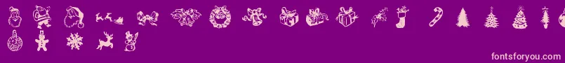 XmasDoods Font – Pink Fonts on Purple Background