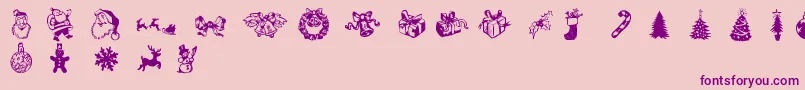 XmasDoods Font – Purple Fonts on Pink Background