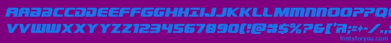 Dekarangercondital Font – Blue Fonts on Purple Background