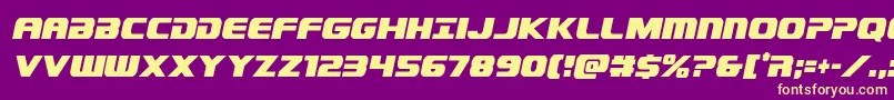 Dekarangercondital Font – Yellow Fonts on Purple Background