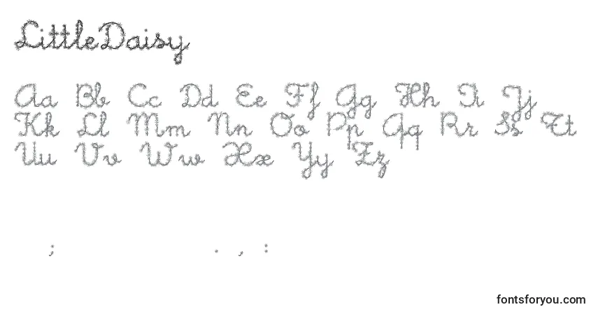 A fonte LittleDaisy – alfabeto, números, caracteres especiais