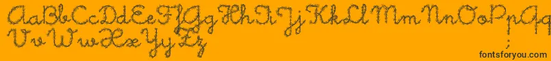 LittleDaisy Font – Black Fonts on Orange Background