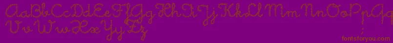 LittleDaisy-Schriftart – Braune Schriften auf violettem Hintergrund