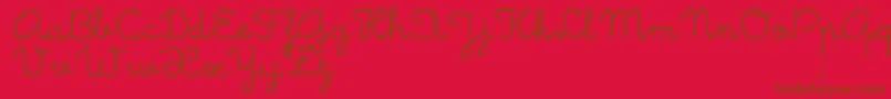 フォントLittleDaisy – 赤い背景に茶色の文字