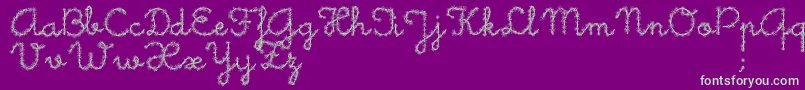 フォントLittleDaisy – 紫の背景に緑のフォント