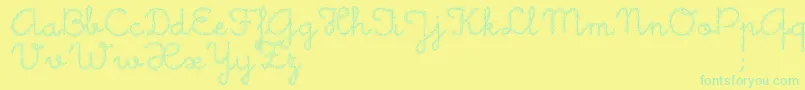 LittleDaisy Font – Green Fonts on Yellow Background