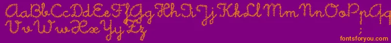 LittleDaisy Font – Orange Fonts on Purple Background