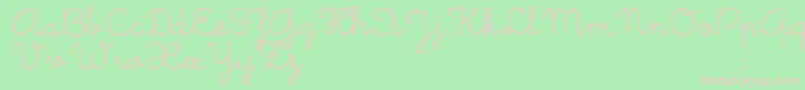 フォントLittleDaisy – 緑の背景にピンクのフォント