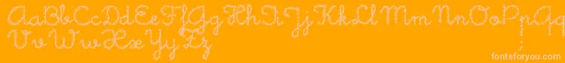 LittleDaisy-fontti – vaaleanpunaiset fontit oranssilla taustalla
