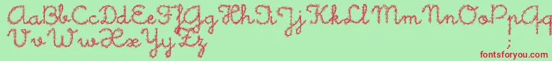 フォントLittleDaisy – 赤い文字の緑の背景