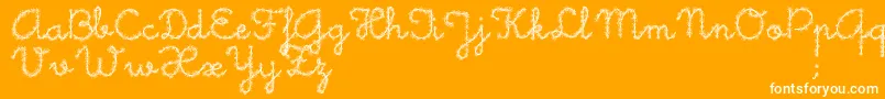 LittleDaisy-Schriftart – Weiße Schriften auf orangefarbenem Hintergrund