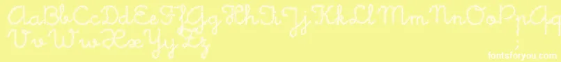 Шрифт LittleDaisy – белые шрифты на жёлтом фоне