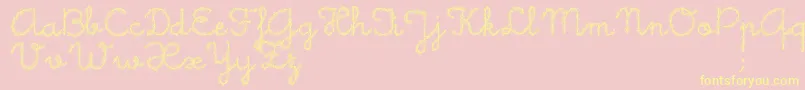フォントLittleDaisy – 黄色のフォント、ピンクの背景