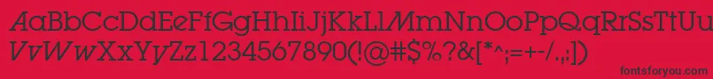 LugabookadBook Font – Black Fonts on Red Background