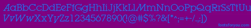 LugabookadBook Font – Blue Fonts on Purple Background