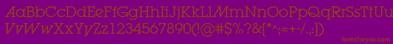 LugabookadBook Font – Brown Fonts on Purple Background