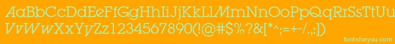 LugabookadBook Font – Green Fonts on Orange Background