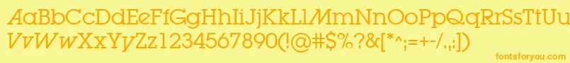 LugabookadBook Font – Orange Fonts on Yellow Background