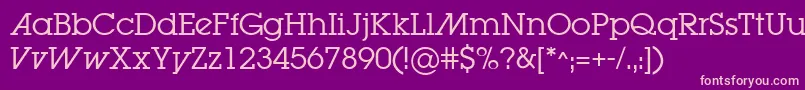 LugabookadBook Font – Pink Fonts on Purple Background