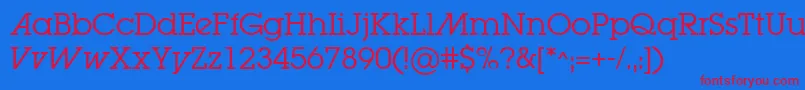 LugabookadBook-fontti – punaiset fontit sinisellä taustalla