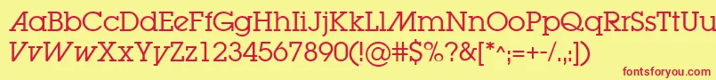 LugabookadBook Font – Red Fonts on Yellow Background