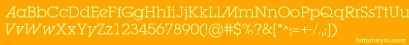 LugabookadBook Font – Yellow Fonts on Orange Background