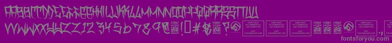 フォントTraviscountyRegular – 紫の背景に灰色の文字