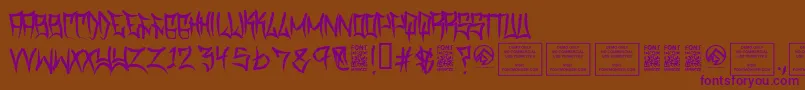 TraviscountyRegular Font – Purple Fonts on Brown Background