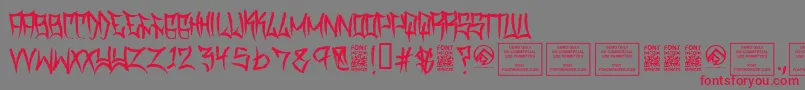 TraviscountyRegular Font – Red Fonts on Gray Background
