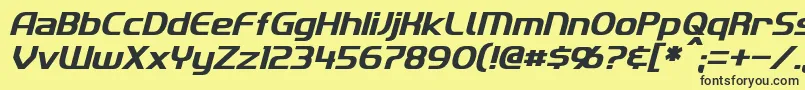 Fonte ImakiItalic – fontes pretas em um fundo amarelo