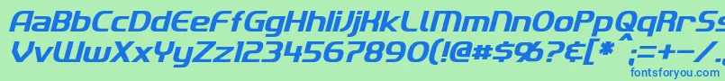 ImakiItalic Font – Blue Fonts on Green Background