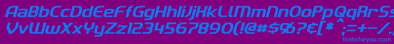 ImakiItalic Font – Blue Fonts on Purple Background