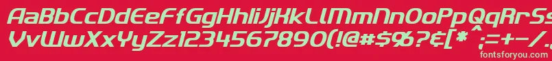 Czcionka ImakiItalic – zielone czcionki na czerwonym tle