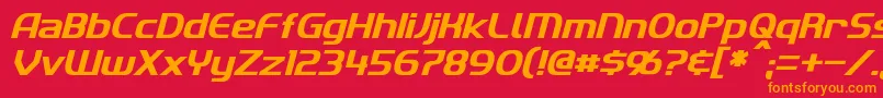 ImakiItalic Font – Orange Fonts on Red Background