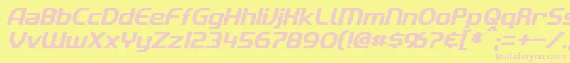 ImakiItalic Font – Pink Fonts on Yellow Background