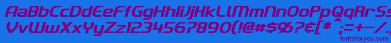 ImakiItalic Font – Purple Fonts on Blue Background